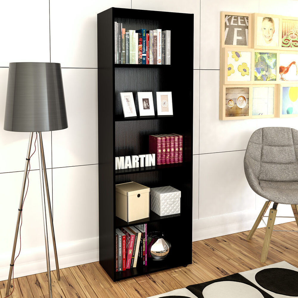 Estante para Livros Home Sala Madesa 6907 com 3 Nichos Branco Cor:Branco