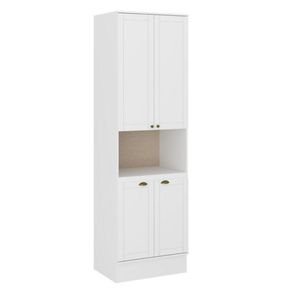 Torre Quente 4 Portas com Nicho Para Micro-ondas Bella 2617 Branco Carraro