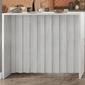 Bancada para Cozinha Ilha Ripado 2613 Bella 120cm Branco Carraro